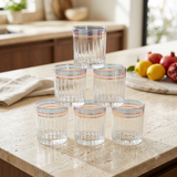 Imperial Ribbed Iridescent Glass Tumblers Set of 6