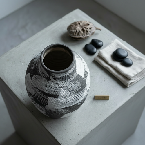 Elegant Horizon Textured Ceramic Vase