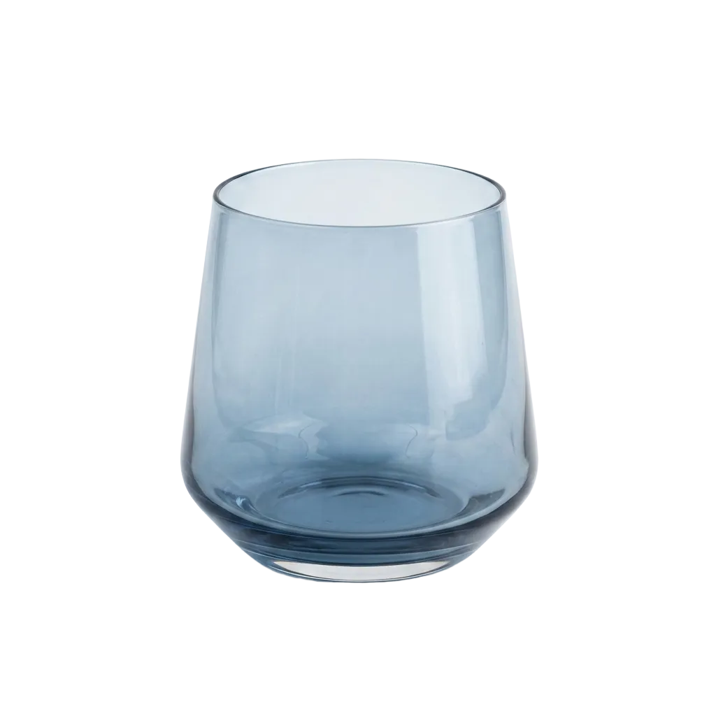 Metallic Grey Tinted Glasses Set of 6