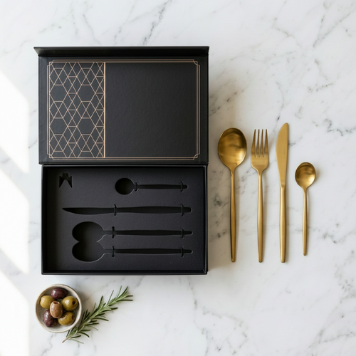 Elegant Gloss Gold Cutlery Set of 4
