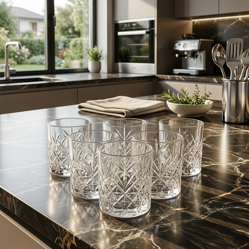 Radiance Cut Whiskey Glasses Set of 6