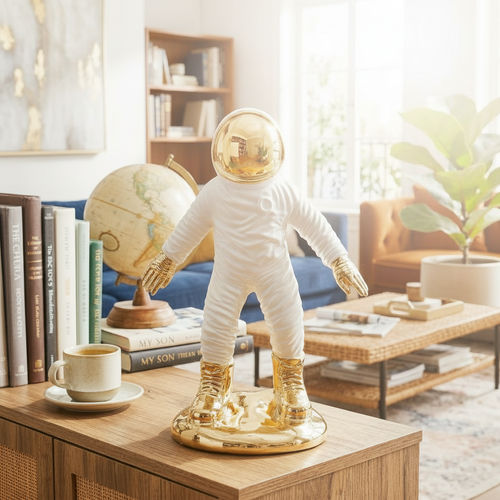 Astronaut Figurine with Gold Accents