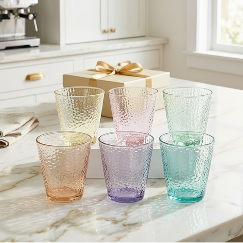 Vibrant Multicolor Juice Glasses Set of 6