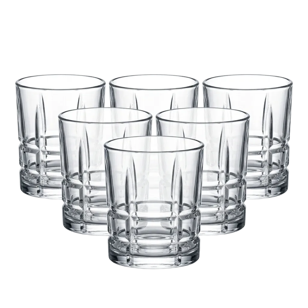 Elegant Grid Glasses Set of 6