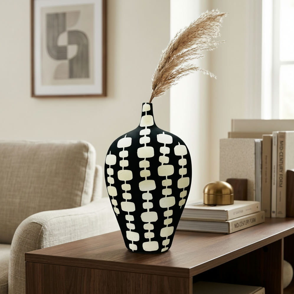 Modern Geometric Dotted Ceramic Vase