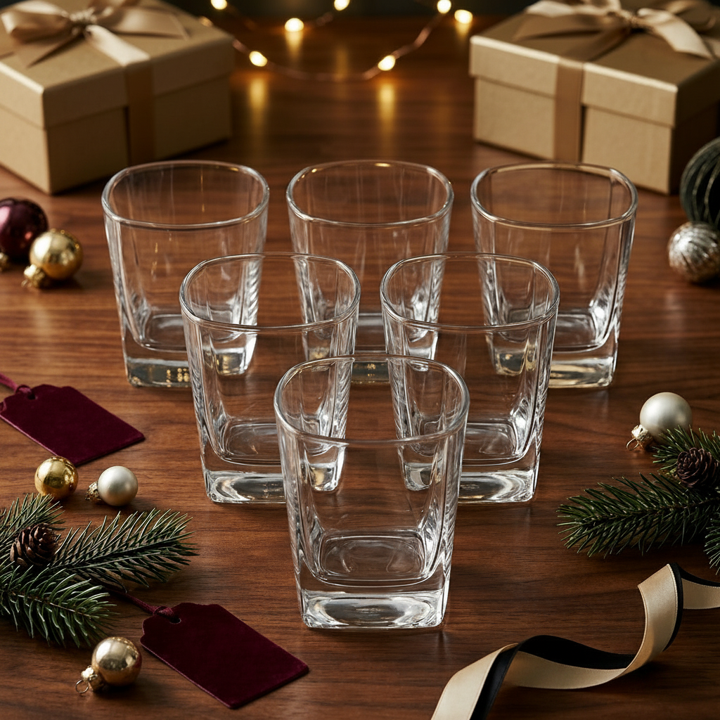 Modern Clear Whiskey Glasses Set of 6