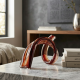 Crimson Infinity Glass Showpiece