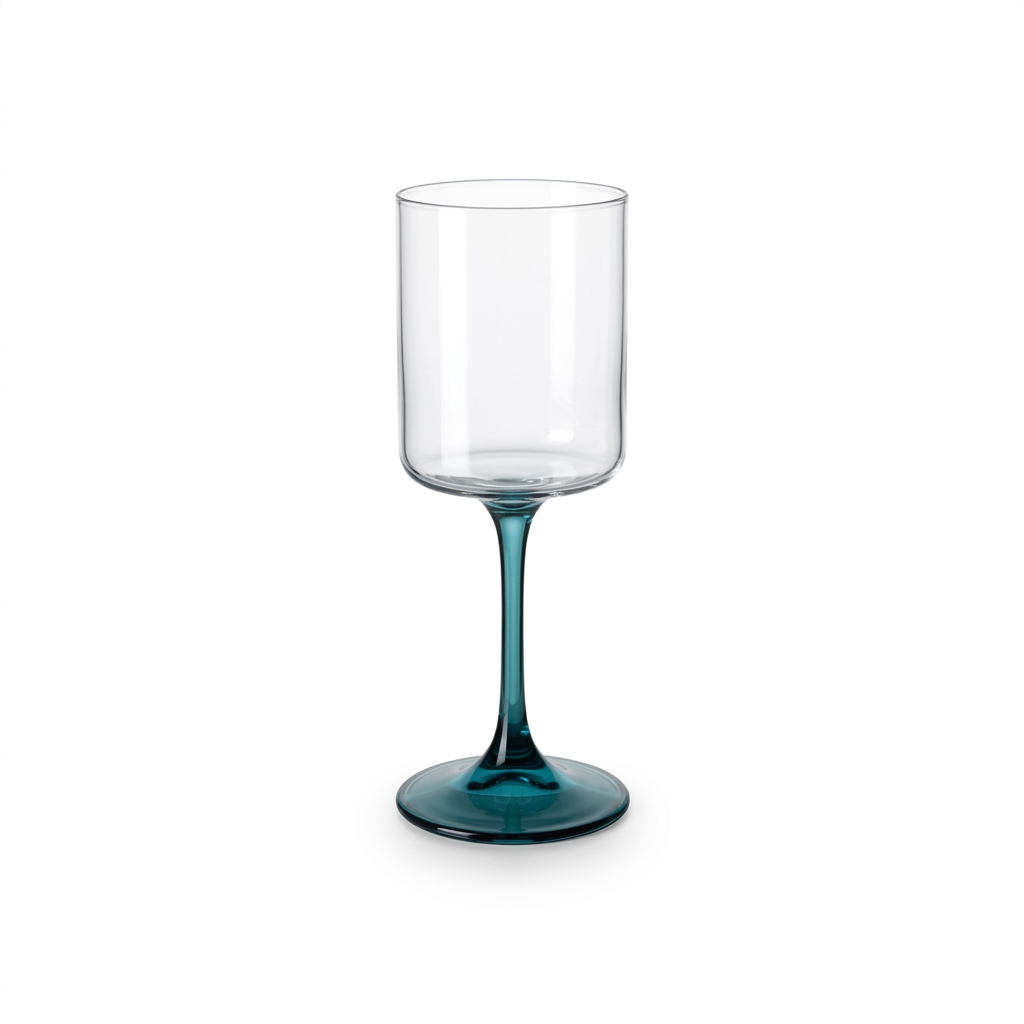Teal Tinted Wine Glasses Set of 6