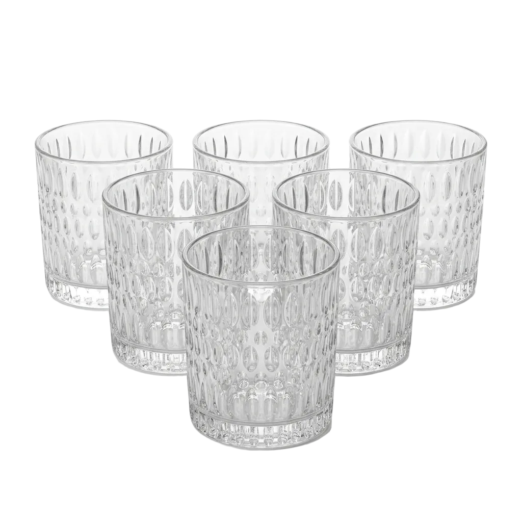 Classic Rock Textured Glasses Set of 6