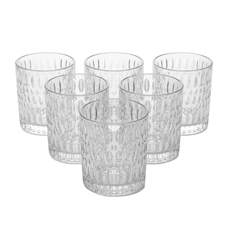 Classic Rock Textured Glasses Set of 6