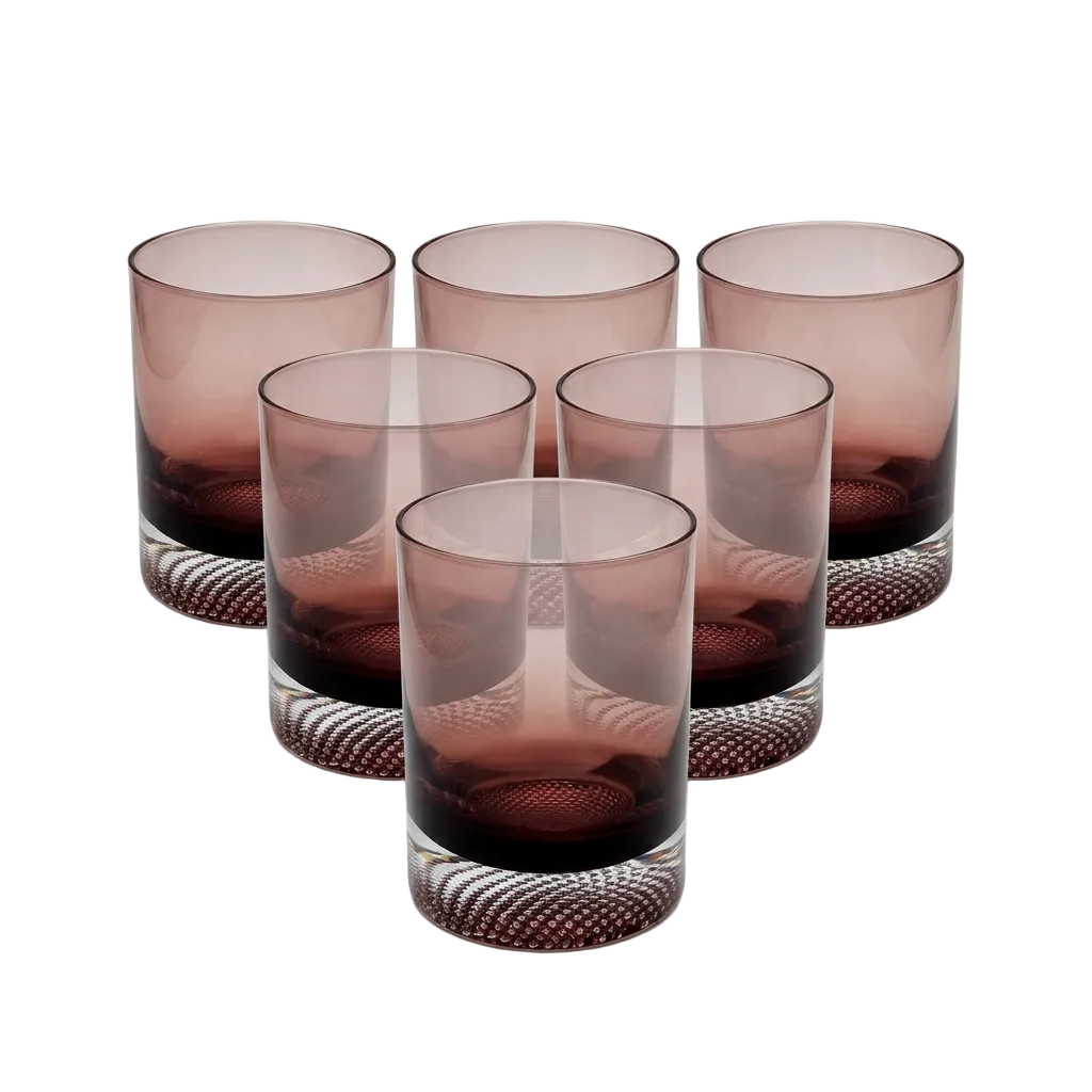 Elegant Dusk Rose Glasses Set of 6