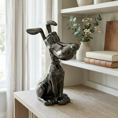 The Noir Playful Canine Sculpture