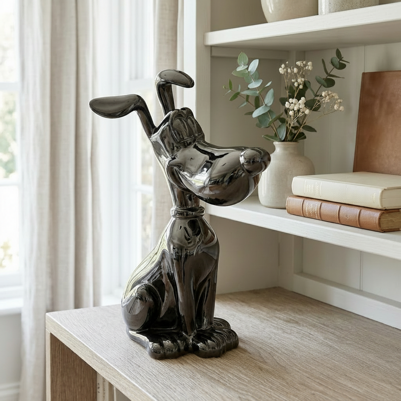 The Noir Playful Canine Sculpture