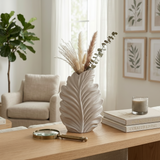 Elegant Leaf Textured Ceramic Vase