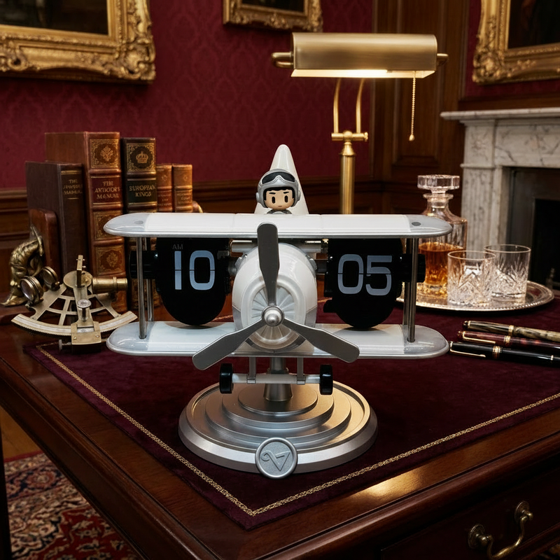 Vintage Airplane Desk Clock