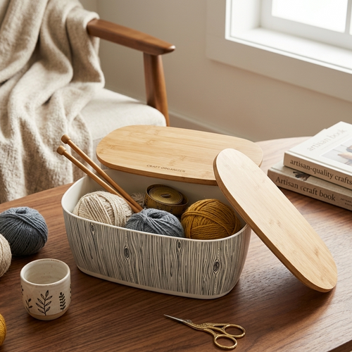Elegant Storage Box with Bamboo Lid