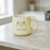 Pastel Ceramic "Mom" Coffee Mug Collection – Gold Lettering Set