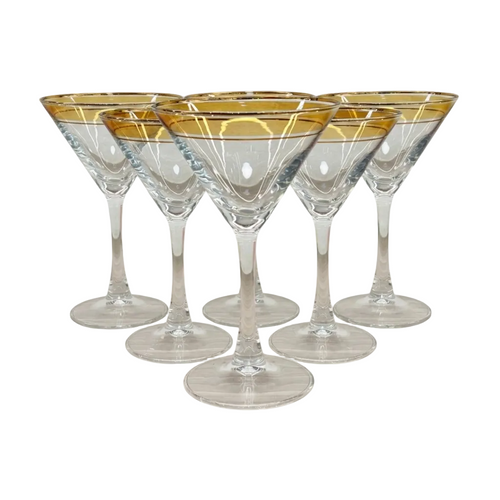 Elegant Gold-Rimmed Glasses Set of 6