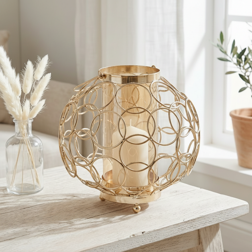Luxury Gold Wire Cage Lantern