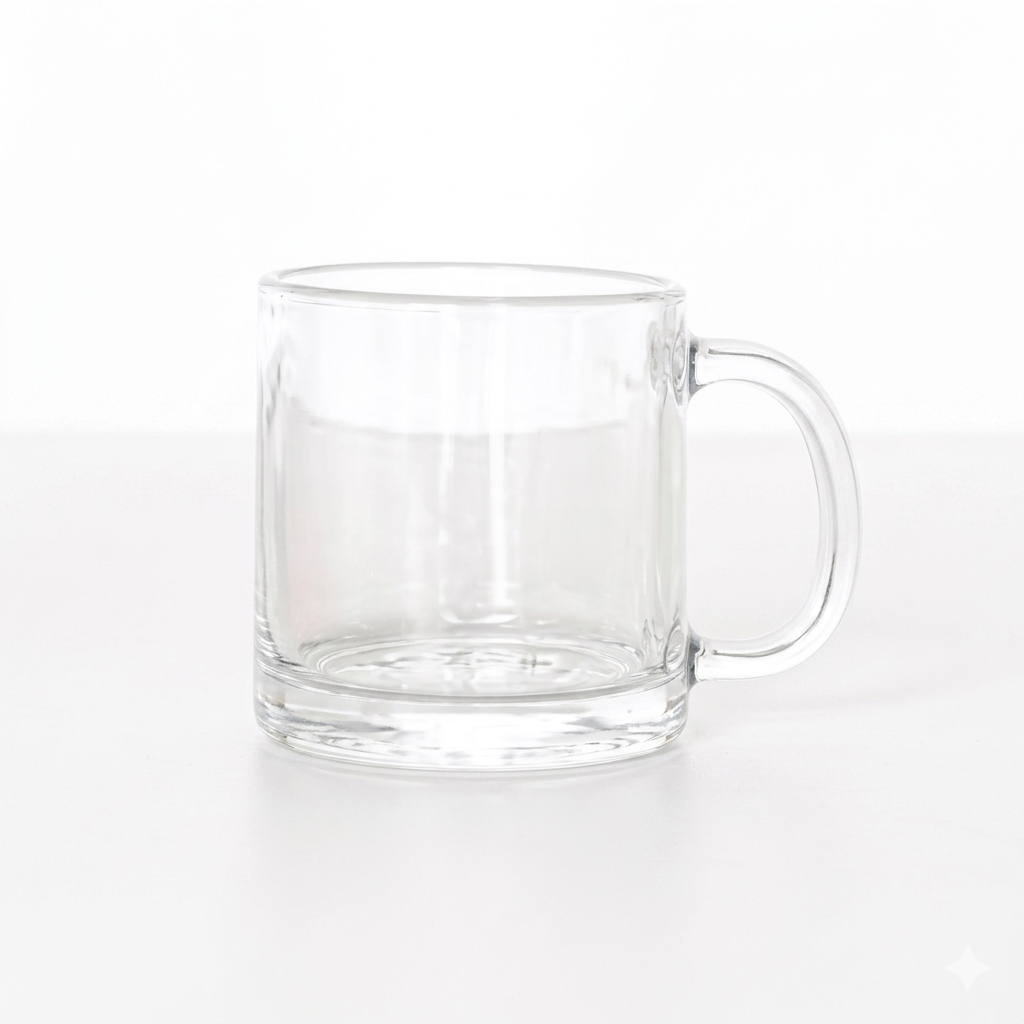 Minimalist Clear Glass Mug Set of 6