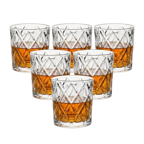 Premium Diamond Cut Glasses Set of 6