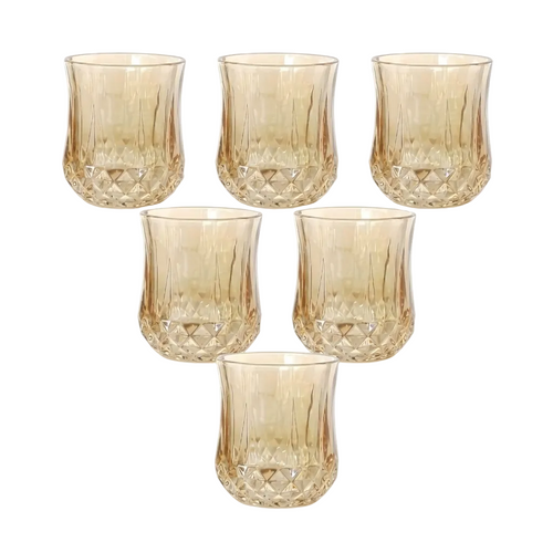 Elegant Amber Tinted Glasses Set of 6