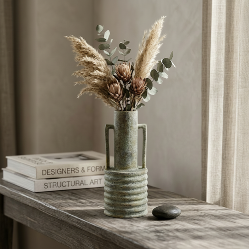 Rustic Textured Bottle Neck Vase