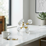 Bubble Infused Crystal Glass Showpiece