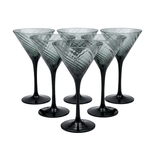 Smoky Grey Martini Glasses Set of 6