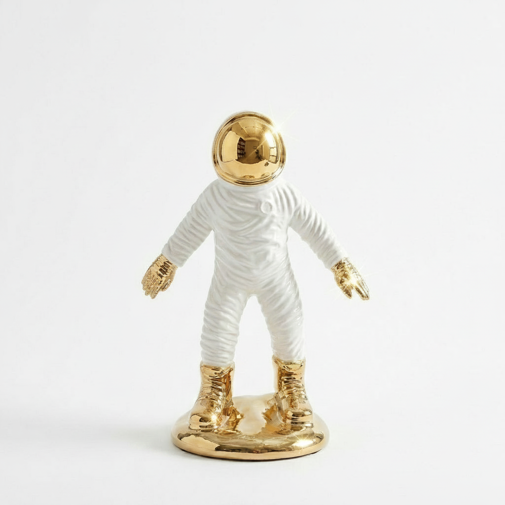 Astronaut Figurine with Gold Accents