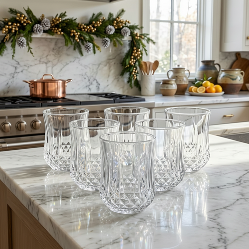 Elegant Tulip Shaped Glasses Set of 6