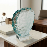 Glacier Frost Textured Glass Showpiece
