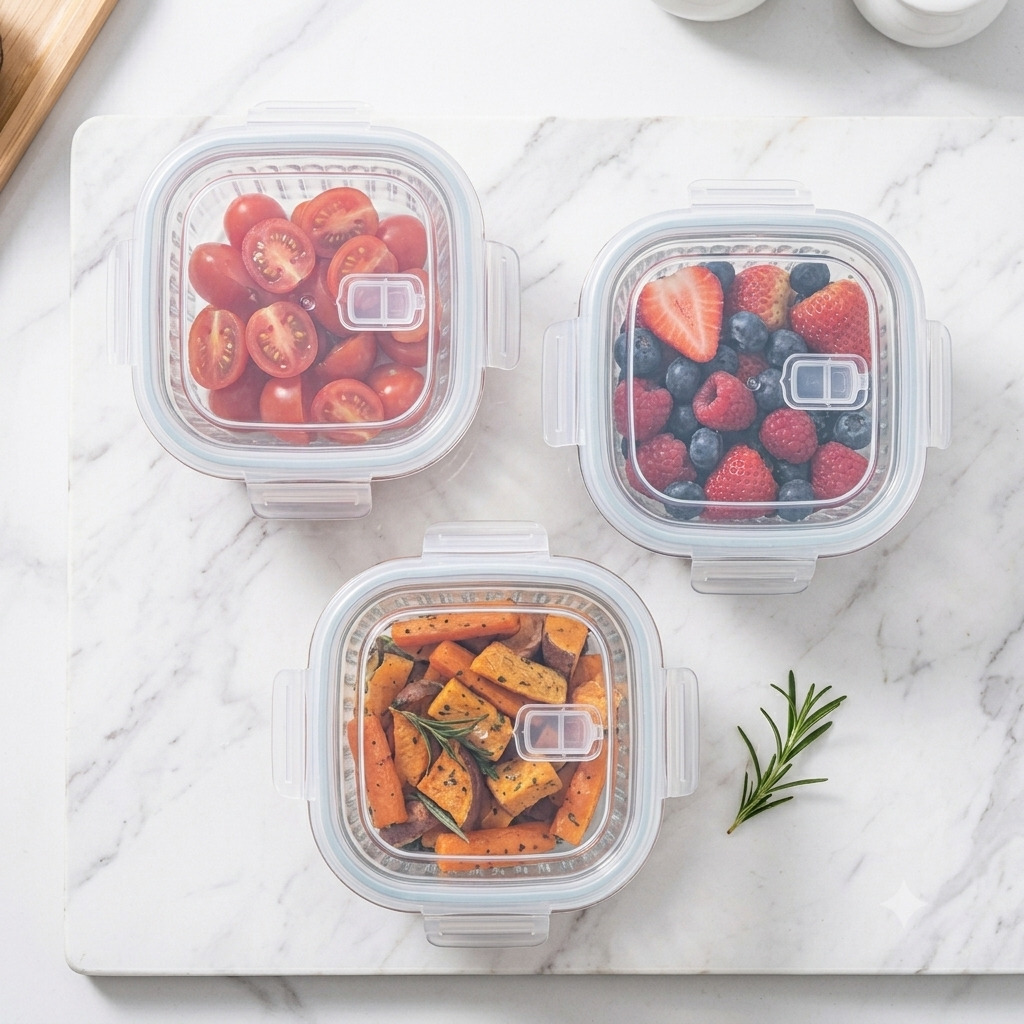 Modern Glass Food Storage Container 3 Piece Set