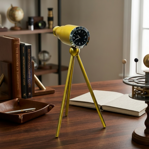 The Explorer – Vintage Telescope Tripod Clock