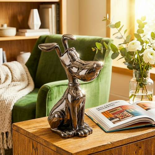 The Noir Playful Canine Sculpture