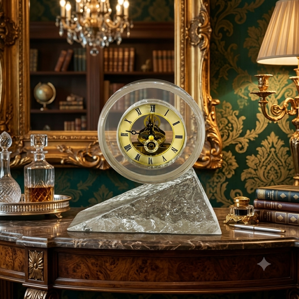 Elegant Crystal Mantel Clock
