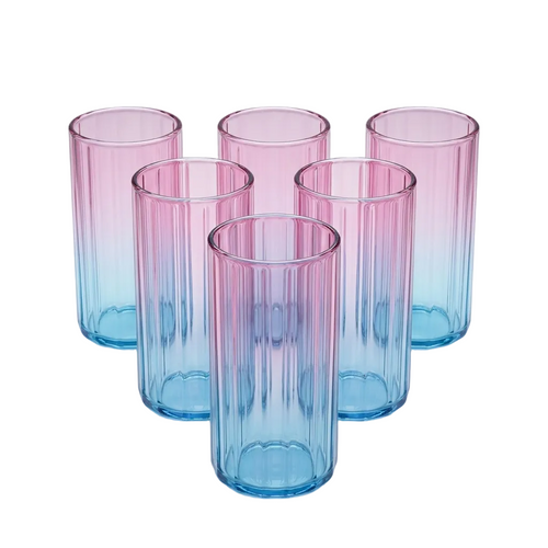 Dual Tone Ice Powder Glasses Set of 6