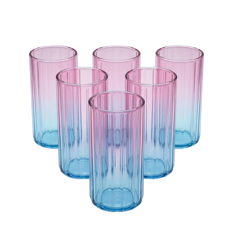 Dual Tone Ice Powder Glasses Set of 6