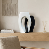 Duality Black & White Sculptural Vase Set of 2