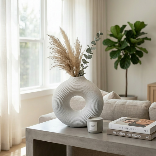 Minimalist Circular Ring Flower Vase