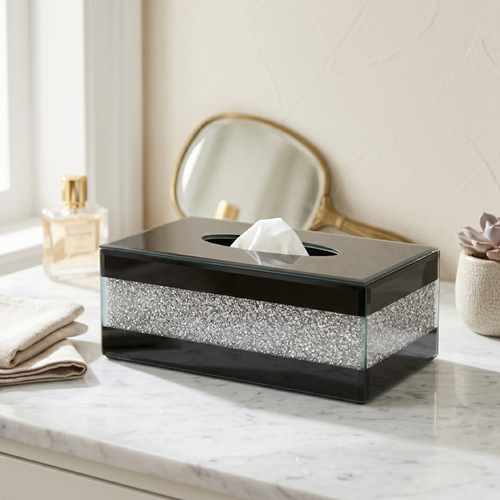 Luxe Diamond Crush Tissue Box Cover