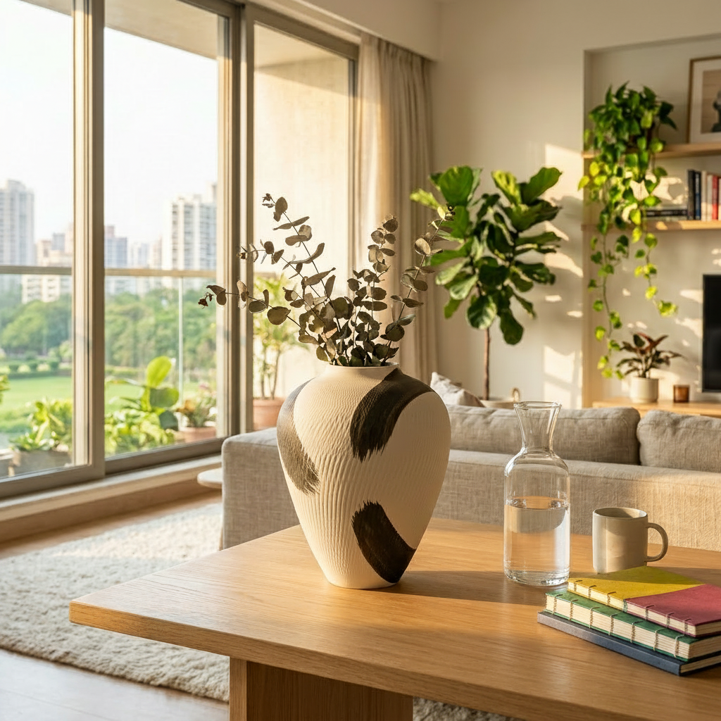 Minimalist Monochrome Textured Vase