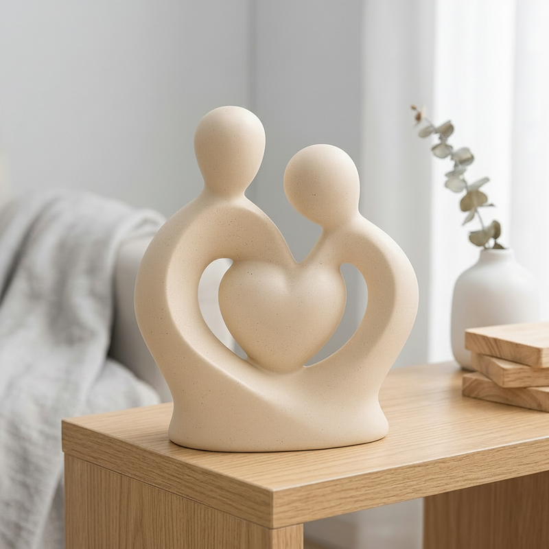 Elegant Devotion Couple Ceramic Statue