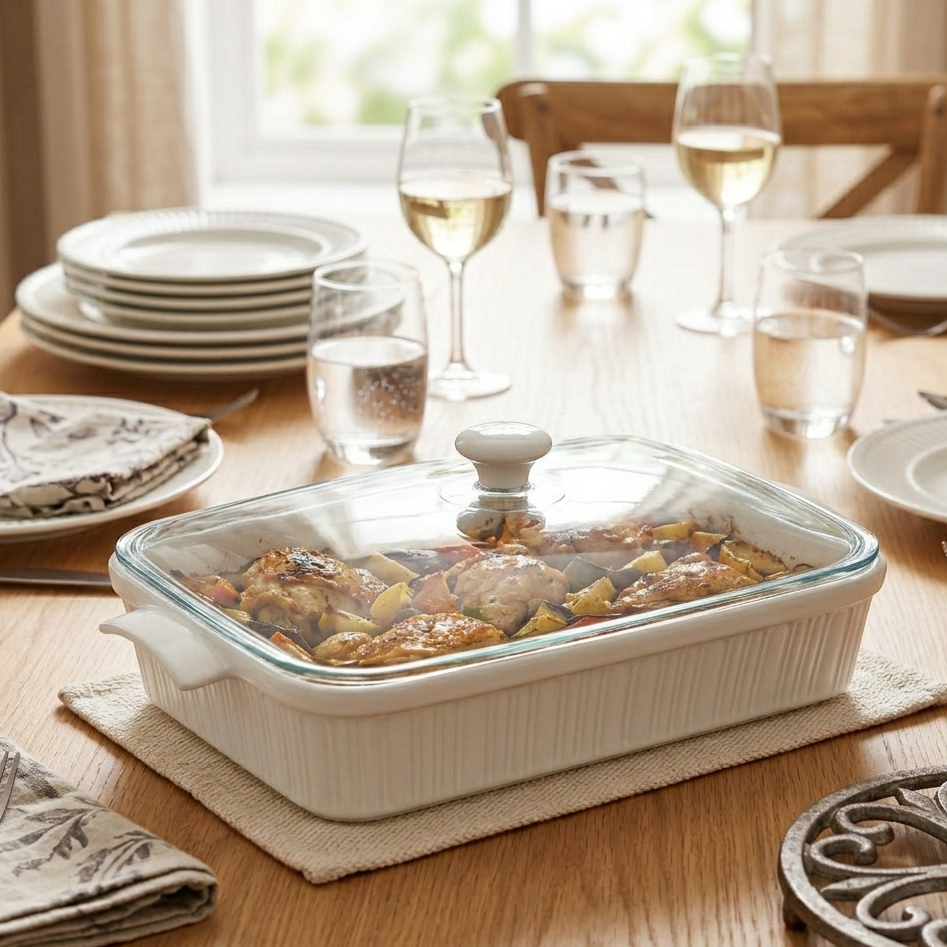 Signature Rectangular Baker With Glass Lid
