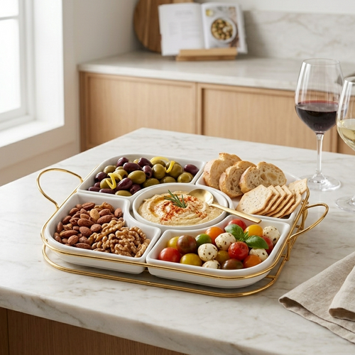 Luxurious 5-Compartment Serving Tray
