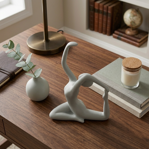 Elegant Kneeling Yoga Statue