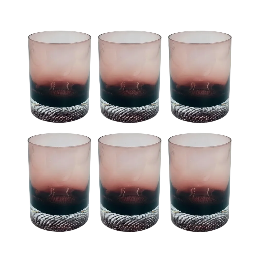 Elegant Dusk Rose Glasses Set of 6