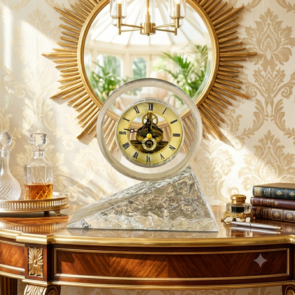 Elegant Crystal Mantel Clock