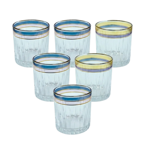 Royal Gold Rimmed Glasses Set of 6