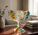 Elegant Bloom Glass Pedestal Bowl